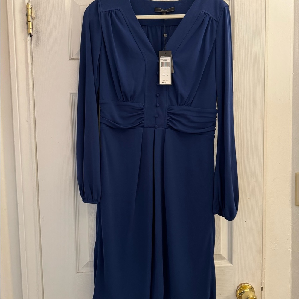 BCBG MaxAzria Deep Blue Long Sleeve Dress